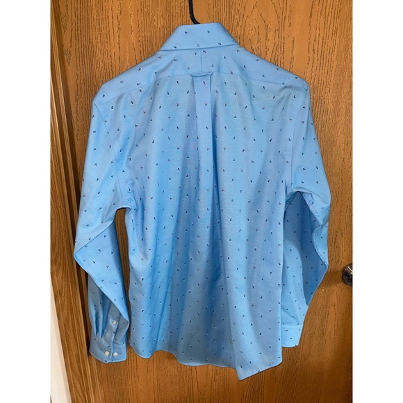 Lands’ End men’s sailboat print 100% supima cotton button front shirt (15-34) - Picture 4 of 4